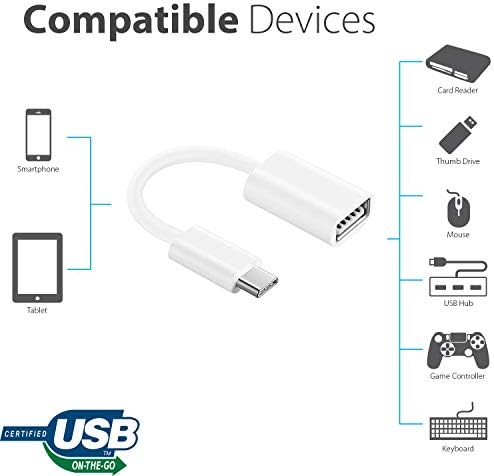 Adaptador OTG USB-C 3.0 Compatível com o seu LG 17Z90P-K.AAB8U1 para funções de uso rápido, verificado e multi, como teclado, unidades