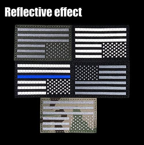 Bandeira dos EUA reflexiva Patch infravermelho Ir US USA American Flag Patch Patch bordado F fixador de loop de gancho