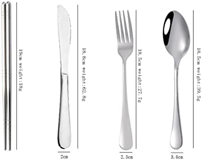 Faca de aço inoxidável Hoshen, garfo, colher, pauzinhos, utensílios de mesa de palha, conjunto de oito peças de utensílios