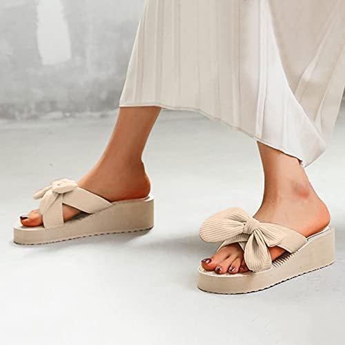 Slippers for Women Women Indoor A Outdoor Beach Casual Spring Bow Fashion Wedge Summer Praia Flip Sandals Sandal