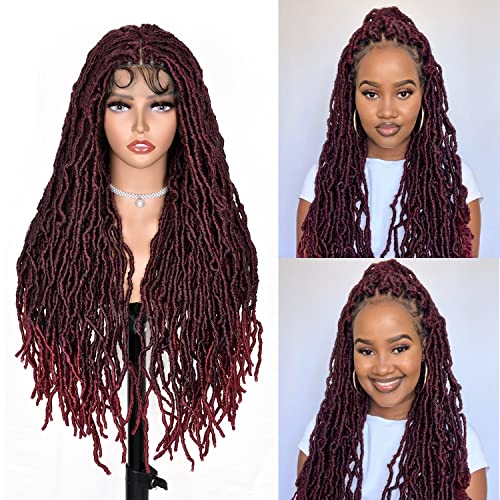 Annisoul ombre Red Locs Locs trançados cabelos encaracolados Braids de crochê sintéticos com cabelos com cabelos de bebê 32 polegadas