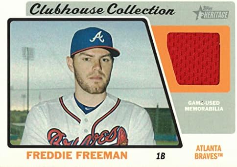2015 Topps Heritage Clubhouse Collection Relics CCR -FF Freddie Freeman Game Weatn Braves Jersey Baseball Card - Red Jersey