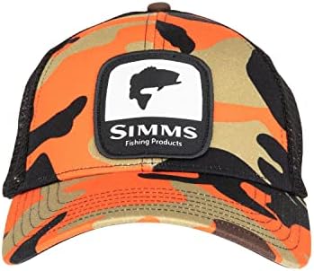 Simms Bass Patch Trucker Hat, tampa do snapback com peixe