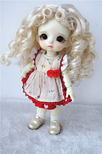 JD031 5-6 polegadas 1/8 OB11 Ondas apertadas BANGS Long Curls Moon Girl Doll Wigs