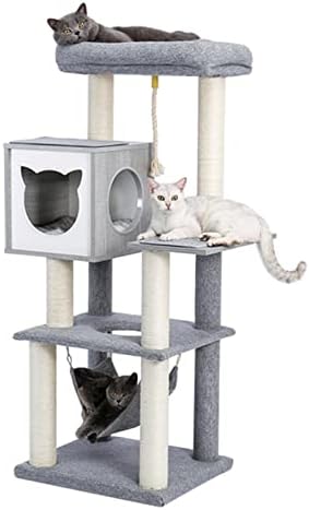 Árvore de gato fofa, torres de gato de 52 polegadas com rede para grandes torres de gato de gato para gatos, condomínio para