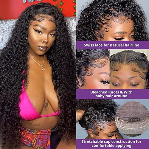 Maxine 30 polegadas 13x6 HD Lace Frontal Wig Water Water Lace Wigs Frente Cabelo Humano 180% Densidade Molhada e Wavy