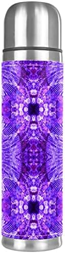 Garrafa de água isolada garrafas de água em aço inoxidável garrafa de água de metal, arte púrpura de corante de gravata abstrata
