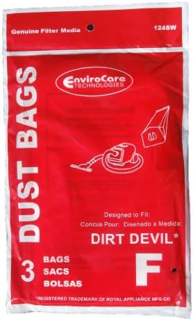 Sacos de poeira de pó de pó de reposição Envirocare feitas para se encaixar no Royal Dirt Devil Type F Can Vac, Power Pak aspirador