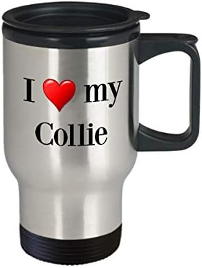 Caneca de viagem Collie - Presente de caneca de caneca de café em aço inoxidável com isolamento térmico