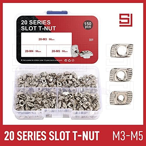 65/150/200 PCS 2020 Série T-Nut Set Hammer Head T NUTS KIT M3 M4 M5 Níquel de níquel plaqueado para acessórios de perfil