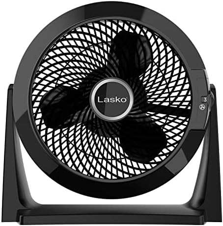 Lasko 3635 lâminas de 10 polegadas Fan de piso flexor ou montagem na parede, preto