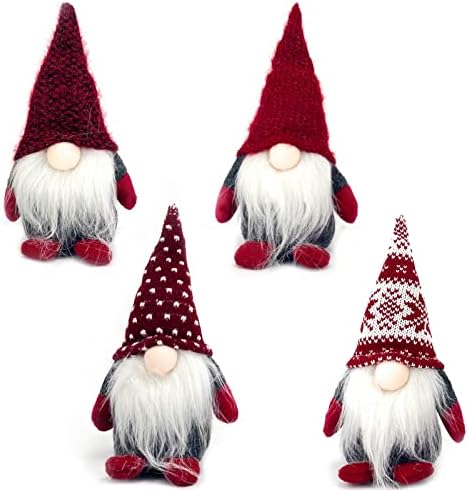 4pcs agulha natal gnome luxunhas tecidos Papai Noel, feita à mão, decorações de mesa, decorações de casa, decorações