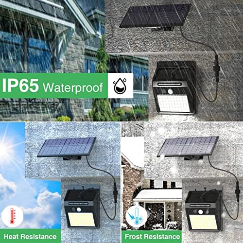 Luzes externas solares de Lotmos com painel solar separado, luzes de movimento de movimento à prova d'água IP65 com