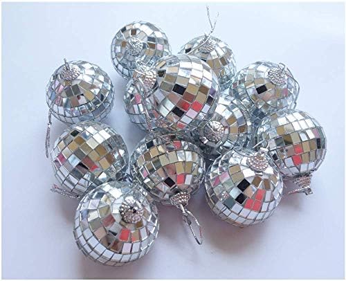 12 PCs 2 polegadas Disco Ball Decoração de espelho pendurado Ornamento Bar Party Wedding Chedamento de Natal Decorações de árvores