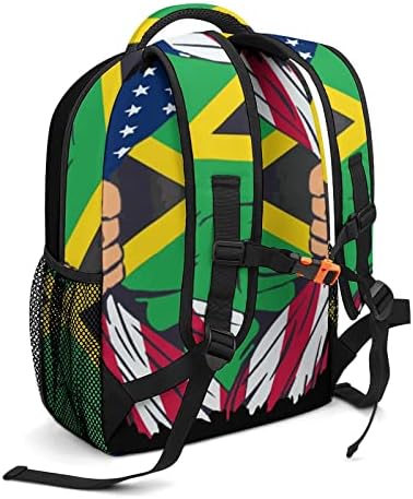 Sangue jamaicano dentro dos EUA bandeira backpack bookbag fofo engraçado gráfico impresso para o livro de estudo viagens