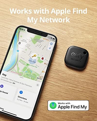 Segurança EUFY de Anker SmartTrack, trabalha com a Apple Find My, Item Rastreador, Focador de Telefones, Resistente à Água