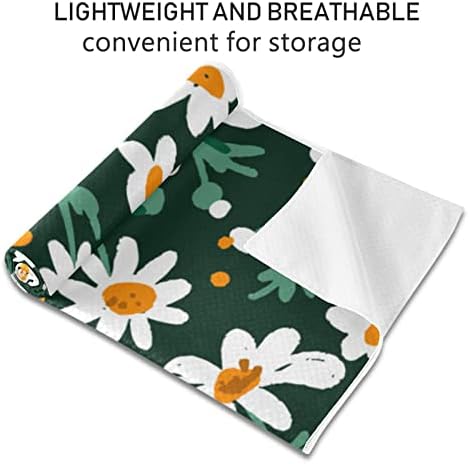 Aunstern Yoga Blanket Watercolor-Daisy-Floral-Summer Yoga Towel Yoga Mat Toalha