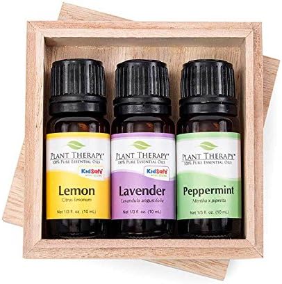 Conjunto de óleo essencial de limão, lavanda e hortelã -pimenta 10 ml puro, não diluído e grau terapêutico