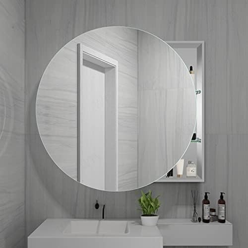 Fifor Banheiro de alumínio do armário de espelho, espelho redondo com prateleira, armário de armazenamento de cozinha,