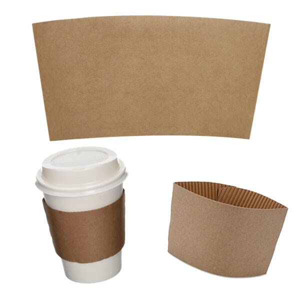 Concessão Essentials Mangas de café em papel. Se encaixa 10 onças. - 20 onças. Copos, Kraft natural. Isolado para xícaras