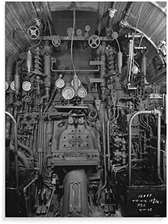 Pennsylvania Railroad Train Sala de máquinas Poster Vintage Motor do motor Sistema operacional Picture Wall Art Pinturas