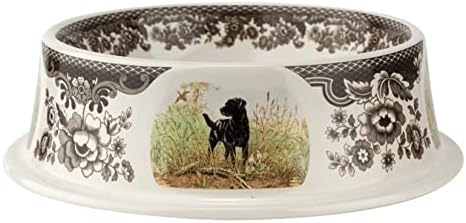 Spode Woodland Ceramic Dog Bowl | Comida de cães de 8,5 polegadas e tigela de água | Design de cães de caça variados | Pet