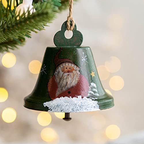 Sinos de Natal Ornamentos Jingle Bell: Xmas Sleigh Sleigh Snifs Sinos de artesanato rústico 4pcs pendurados decorações