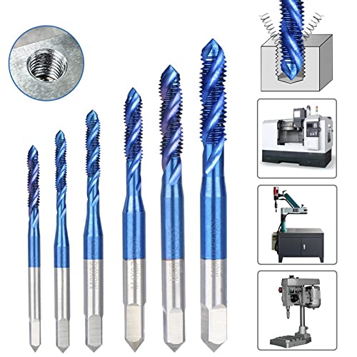 Frea Torneira Bit M2-M18 Máquina de parafuso de flauta espiral TAP AZUL COMPRIMENTO DE METAL ALIMENTO MACHINE TORPAÇÃO DA MÁQUINA