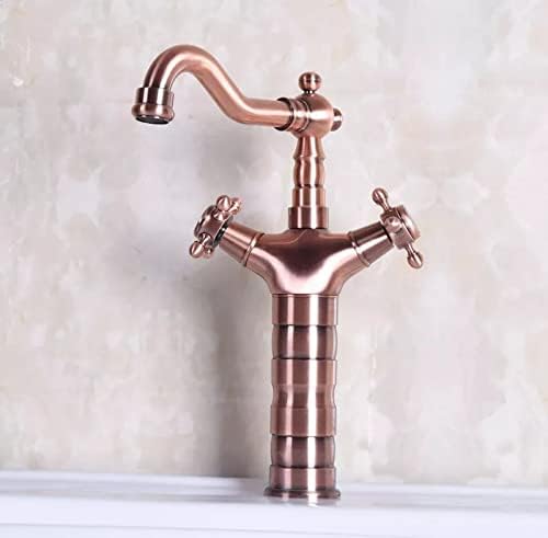 Red Copper Antique Brass Dual Cruzes Cruzes Pia de banheiro Banda Basinagem da cozinha Torneira Cold e Hot Mixer Tap Tap