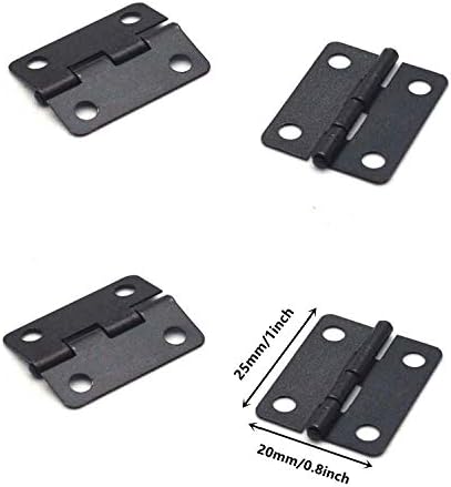 XMHF 1 x 3/4 Metal dobrável dobradiça de bunda para armário do armário preto 48pcs