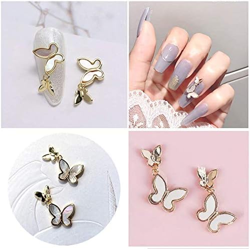 3D Butterfly Nail Charmms Cristais Diamantes Rhinestones 25 PCs Rhinestones Bow Gold Silver Metal Charms Stones para Nail