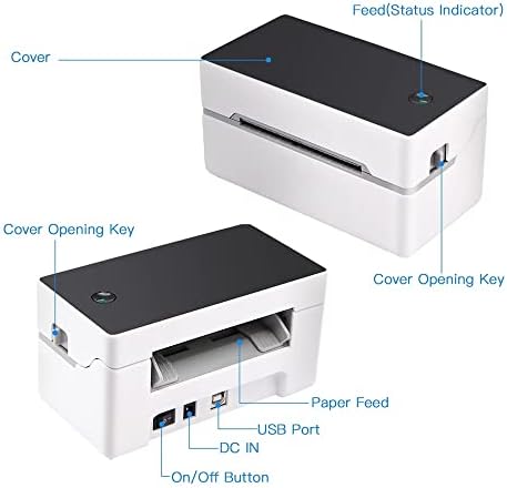 Zhuhw Highpeed Desktop Shipping Label Printer USB + BT adesivo de fabricante de etiqueta térmica direta para rótulos para rótulos de
