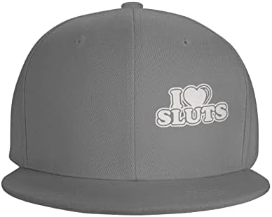 I-Love-Sluts chapéus planos bill brim preto preto boné de beisebol chapéu de moda de moda para homens mulheres