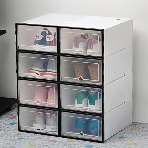 Ylyyds 6 caixas de sapatos transparentes espessadas de caixa de armazenamento de sapatos à prova de poeira, gabinete de sapato