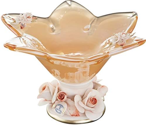 ロイヤル アーデン Royal Arden 87204 Murano Glass Base, grande, âmbar 7,1 x 7,1 x 4,3 polegadas