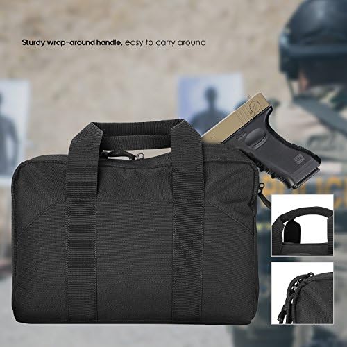 Procase Tactical Pistol Case para 2 pistolas, bolsa de transporte com titulares de revistas Duffle Pistol Bag para caça