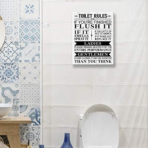 Kas Home Bathroom Canvas Arte da parede Rússico regras de banheiro engraçado impressões Sinais