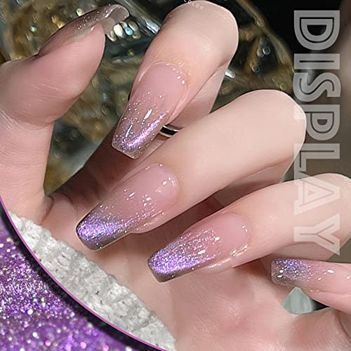 Ahamiou Crystal Cat Eye Gel Polish Kits 9D Holográfico Holográfico Magnético Eyes Gel Polis de unha brilhante Glitter Laser