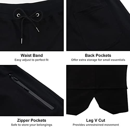 PIDOGYM MEN MEN 'GYM SHORTS, calças curtas de corrida para musculação de execução de treinamento com bolsos de zíper