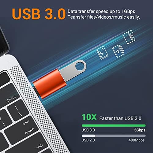 [4 pacote] USB C para USB Adaptador, 【2*USB-C para USB-A】 & 【2*USB-A para USB-C】 Adaptador feminino Subspeed Transferência