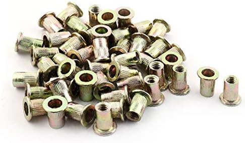 X-DREE M6 METAL METAL ANARIDADO PORTA DE CABEÇA PLATA DE CABEÇA DE BLIBO NOTSER_T TOM DE BRONZE 50PCS (TUERCAS DE REMACHE