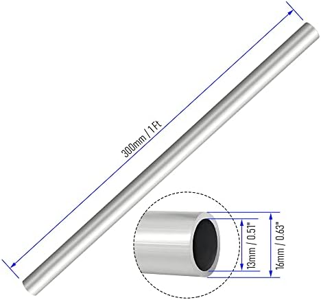 Focmkeas 6063 T5 Tubo redondo de alumínio, 300 mm/1ft Comprimento, 30 mm/1,18 OD, 27mm/1,06 ID, tubulação de tubo reta de alumínio