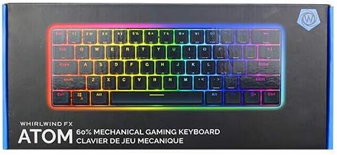 Whirlwind FX Atom 60% Teclado de jogo: Iluminação interativa e personalizável - Experiência imersiva e reativa RGB