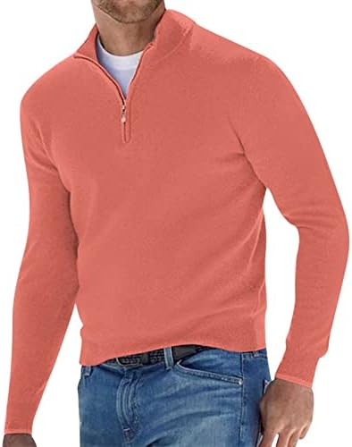 Camisas de grife masculinas cor sólida com zíper de zíper de colarinho longo de manga comprida Blusa de caxemira morda