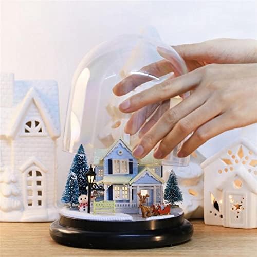 BZMRSDE DIY Handcraft Building Mini House Kit com tampa de vidro, com luzes LED Decoration for Friend