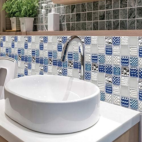 Adesivos de azulejos de 10pcs suanlatds, casca de cristal e adesivos de ladrilhos de bastão adesivos de parede removíveis