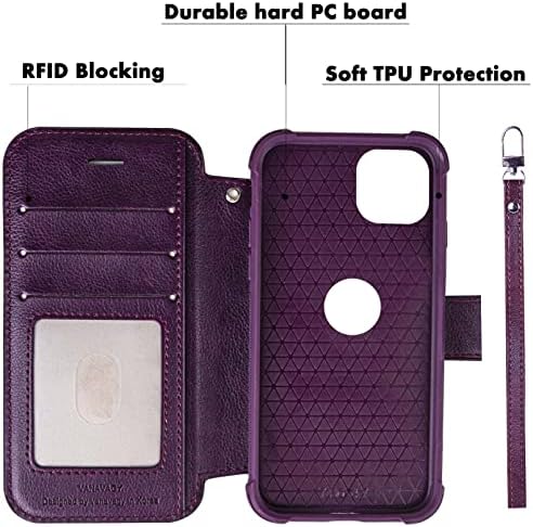 Vanavagy iPhone 14 Pro Max Wallet Case para mulheres e homens, o iPhone 14 Pro Max Flip Leather Celular Case suporta o carregamento