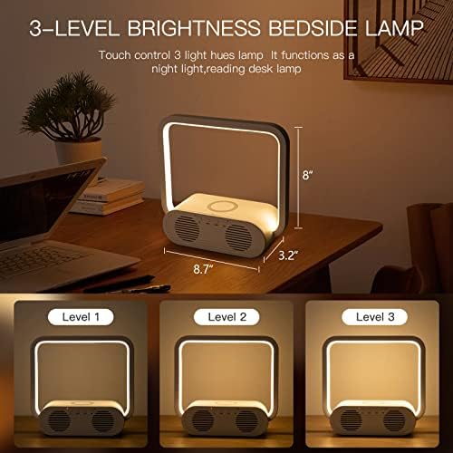 Luminária de mesa de cabeceira de decoração com carregador sem fio Touch Touch Night Night LED LED LUZ LUZ BLUETOOTH Alto