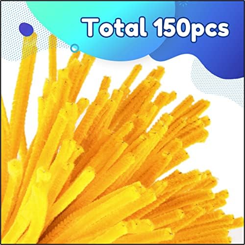 Pllieay 150pcs Limpadores de tubos de ouro para artesanato, caules de limpeza de tubos, para produtos de limpeza de