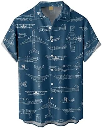 Camisa havaiana masculina Moda de manga curta Button Down Tropical Tropical Blouse Blush Comfy Party Tunic Tops